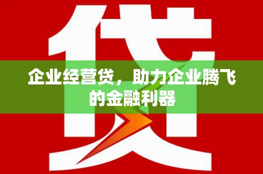 和平企业经营贷，助力企业腾飞的金融利器