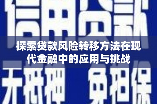 和平探索贷款风险转移方法在现代金融中的应用与挑战