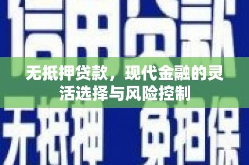 和平无抵押贷款，现代金融的灵活选择与风险控制