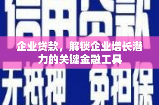 和平企业贷款，解锁企业增长潜力的关键金融工具