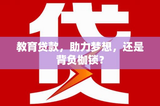 和平教育贷款，助力梦想，还是背负枷锁？