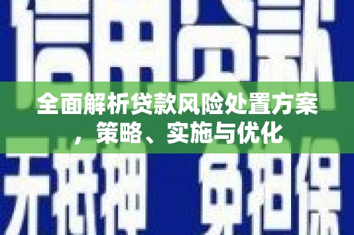 和平全面解析贷款风险处置方案，策略、实施与优化